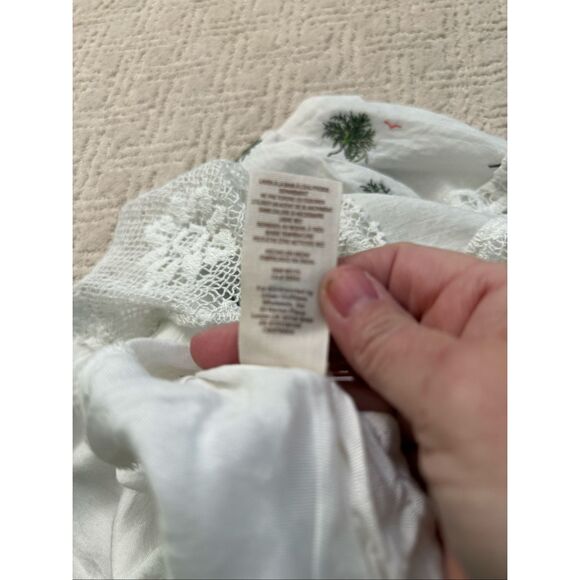 EUC Free People Palms Print Linen Cotton Blouse - Picture 13 of 13